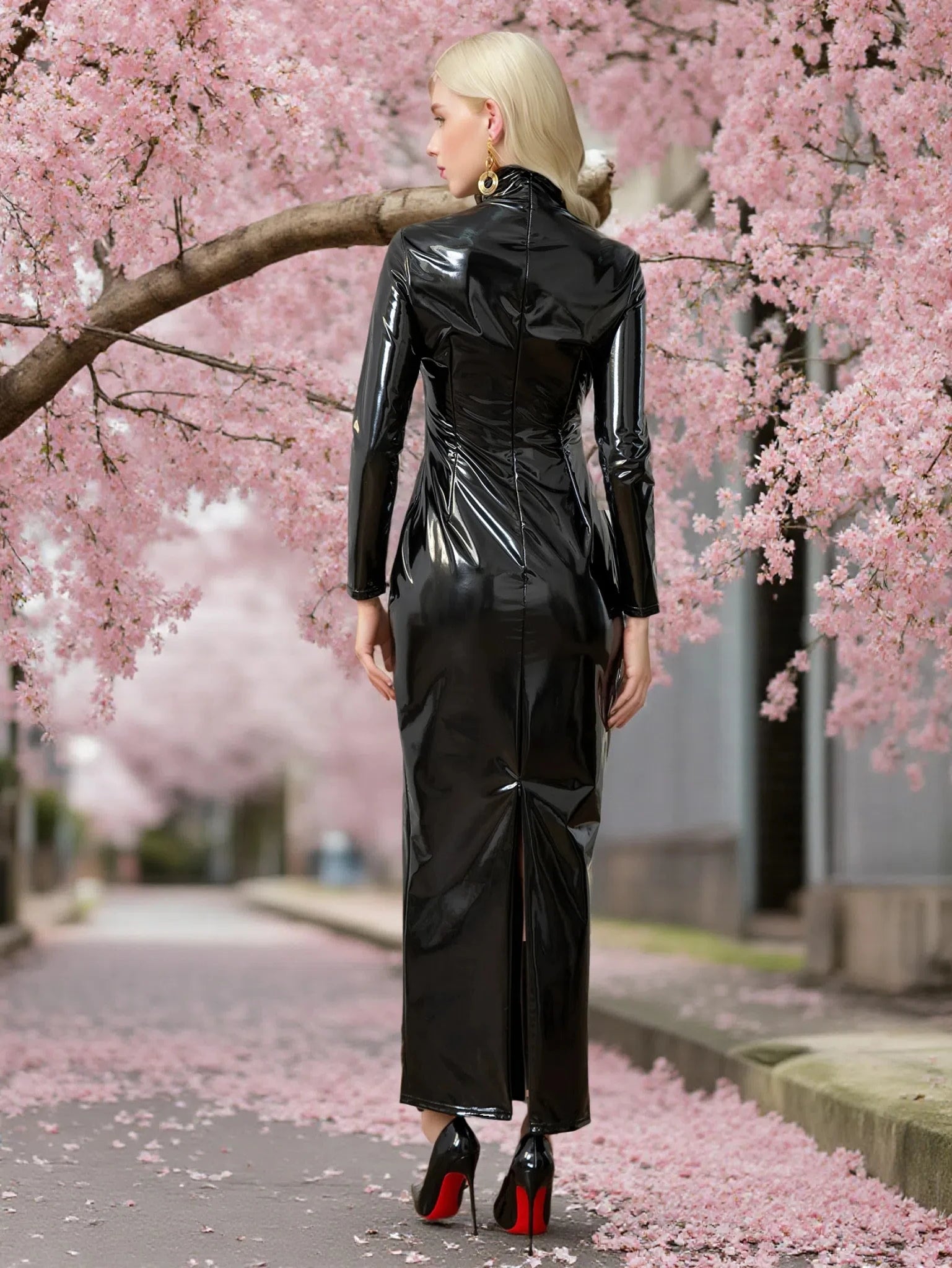 Women Sexy Plus Size PU Dresses Faux Leather Dress Hot Sell